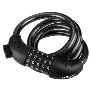 Neo Tools 91-007 számzáras kerékpárzár, Fekete
