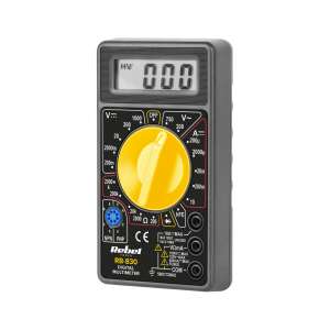 Rebel RB-830 Digital Multimeter, Schwarz/Gelb, schräger Blick - Rebel