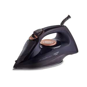 Zelmer ZIR1505 steam iron, black with copper accents, angled view - Zelmer