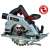 Einhell TE-CS 18/190 cordless circular saw, 18V, brushless motor, tool-free depth and bevel adjustments, dust extraction, LED light, parallel guide compatible, battery and charger sold separately