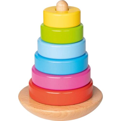 Montessori Wooden Stacking Tower Toy, Colorful Rings for Toddlers