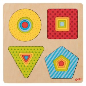 Layered Puzzle - Geometric Shapes - Size: 20 x 20 x 1.5 cm 131797099 - Baby Puzzle