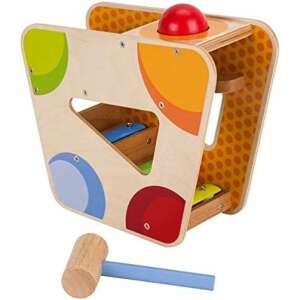 Wooden hammer toy with xylophone and ball drop, for toddlers - Toy