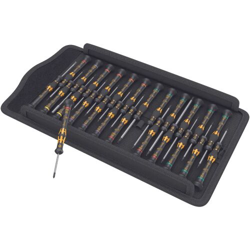 Set șurubelnițe Wera Kraftform Micro ESD - 25 bucăți cu cutie deschisă