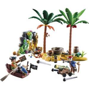 Playmobil Pirates Skull Island Playset with Pirate Figures, Cannon, Treasure Chest, and Accessories - Creative & Building Toy