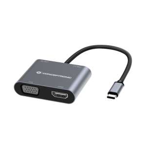 Conceptronic DONN16G Adaptor multiport USB-C la HDMI VGA USB-C PD USB 3.0 - Conceptronic Docking stations