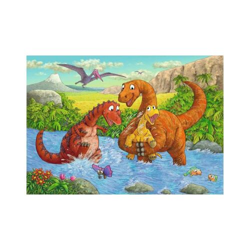 Ravensburger Dínók 2 v 1 Puzzle: Dinosauří rodina v rieke