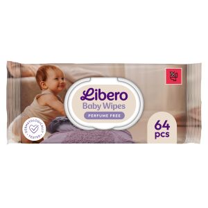 Libero Bezzapachowe i niezawierające plastiku chusteczki nawilżane 64 szt.
