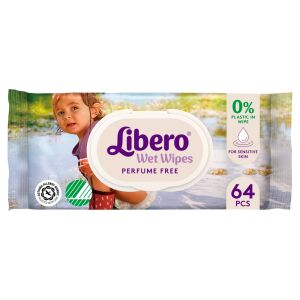 Libero Fragrance-Free Wet Wipes with Soothing Rapeseed Oil 64 pcs 120071526