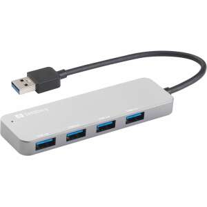 Sandberg 333-88 USB 3.0 Hub 4 Ports Saver, silber, 4 Port USB Hub - Sandberg