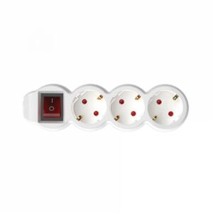 Listwa zasilająca Home NV 3K-10/WH/1,5 Biała z wyłącznikiem, 3 gniazda, kabel 10m - Home by Somogyi