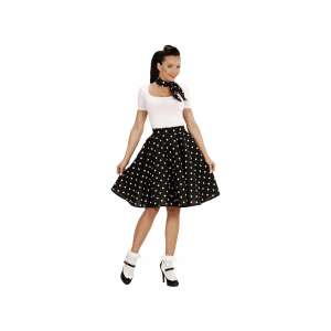 50-es évek Stílusú Polka Dot Szoknya és Sál Szett - Női