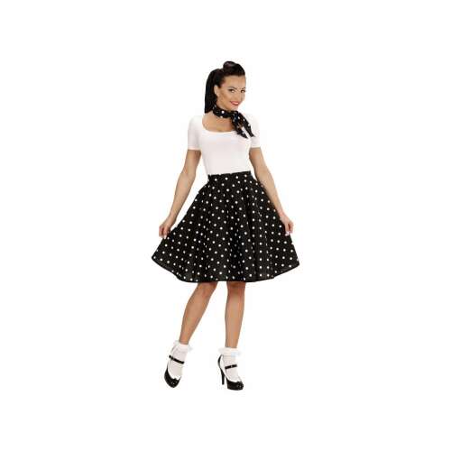 50-es évek Stílusú Polka Dot Szoknya és Sál Szett - Női 85171240