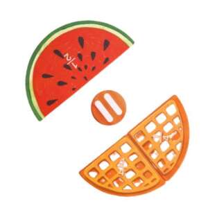 MierEdu Finom ételek törtrész tábla mágneses törtrész játék görögdinnye, gofri és pizza szeletekkel - MierEdu