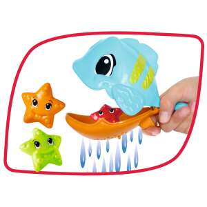 Simba ABC Hungry Whale Bath Toy, blue whale with orange scoop and three colorful starfish - Bath Toy