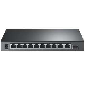 TP-Link TL-SL1311P Gigabit Switch, vedere din față, 8x porturi RJ45 10/100 Mbps, 2x porturi Gigabit RJ45, 1x port Gigabit SFP - TP-Link