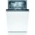 Front view of Bosch SPV2IKX10E fully integrated dishwasher with open door