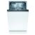 Front view of Bosch SPV2IKX10E fully integrated dishwasher with open door