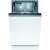 Front view of Bosch SPV2IKX10E fully integrated dishwasher with open door