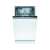 Front view of Bosch SPV2IKX10E fully integrated dishwasher with open door