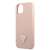 Guess Saffiano Triangle iPhone 13 Pro Max case, pink with a Guess logo