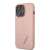 Guess Saffiano Triangle iPhone 13 Pro Max case, pink with a Guess logo