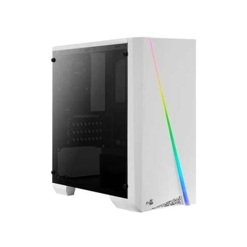 Бял компютърен корпус Aerocool Cylon Mini RGB, страничен изглед