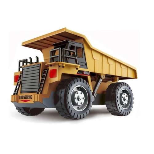 Yellow remote control dump truck, 11 channel, 2.4GHz, for kids