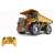 Yellow remote control dump truck with controller, 11 channel, 2.4GHz, for kids