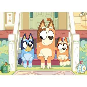 Bluey și familia ei stau pe verandă, din desenul animat Bluey - Lisciani Puzzle
