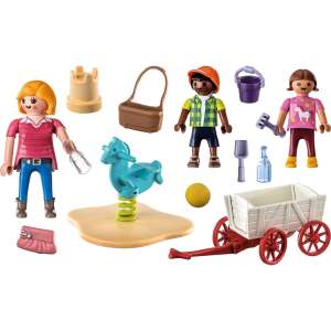 Playmobil City Life Starter Pack cu cărucior de grădiniță, prezentând toate piesele incluse - Jocuri creative și de construcție