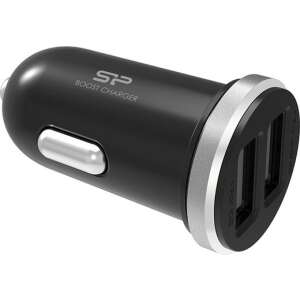 Silicon Power CC102P Autós Dual-USB Töltő, fekete - Autós töltő