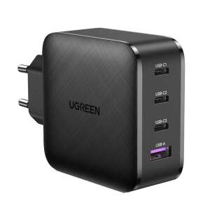 Ugreen 65W GaN töltő 3 USB-C és 1 USB-A porttal, fekete - Ugreen