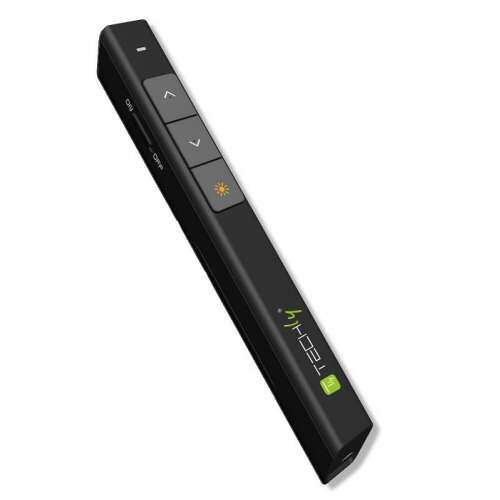 Prezentator wireless Techly cu pointer laser, negru, vedere din unghi