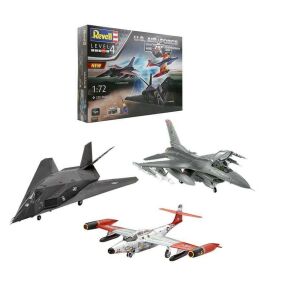 Revell USAF 75. évforduló Repülőgép Modell Készlet 1:72 F-16C, F-117A Nighthawk és F-89D Scorpion modellekkel - Revell Modell, makett