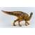 Schleich Edmontosaurus dinoszaurus figura, oldalnézet, valósághű modell, barna és kék színű, járó pózban