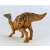Schleich Edmontosaurus dinoszaurus figura, hátulnézet, valósághű modell, barna és kék színű, járó pózban