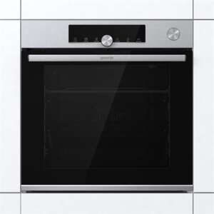 Gorenje BSA6747A04X built-in oven, stainless steel, black glass, front view - Gorenje Oven