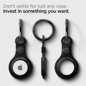 Kľúčenka Spigen Valentinus pre AirTag - Čierna, koláž z rôznych uhlov - Sledovanie