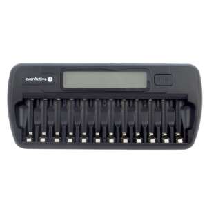 everActive NC-1200 12-fach AAA/AA NiMH Akkuladegerät mit LCD-Display - Akkuladegeräte