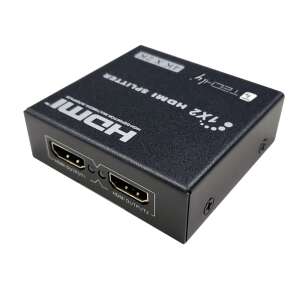 Techly 365818 HDMI Splitter, 1x2, 4K x 2K, schwarz, schräge Ansicht - Techly