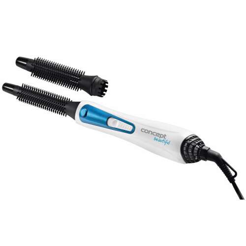 Concept Beautiful KF1310 Hairstyler, weißes und blaues Hairstyling-Tool mit zwei austauschbaren Bürsten