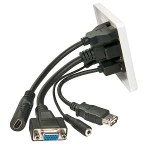 LINDY Multi AV Fali aljzat: HDMI + VGA + 3.5mm + USB 72264133 