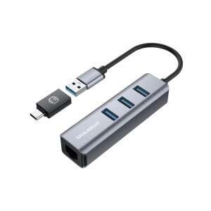 Graugear G-HUB31L-A Hub USB cu adaptor Ethernet, 3 Porturi USB 3.0 Hub cu port RJ45 LAN - Docking stations