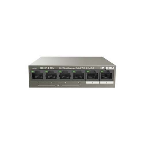 IP-COM G2206P-4-63W 6GE Cloud Managed Switch mit 4-Port PoE, Vorderansicht