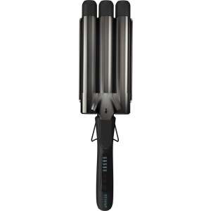 Revamp Progloss Deep Beach Waver, triple barrel hair waver for beach waves, black - Hair curler