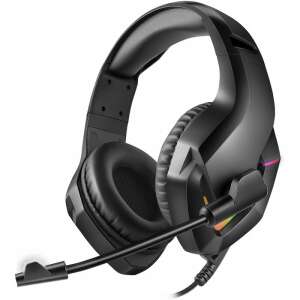 Omega Varr VH8050 Gaming Headset in black, with RGB lighting and a retractable microphone - Omega