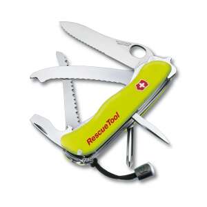 Victorinox Rescue Tool multifunkciós zsebkés sárga markolattal, biztonsági övvágóval, ablaktörővel és üvegtörővel - Victorinox