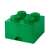 LEGO Brick Pudełko do przechowywania z szufladami, Zielony, 4 szuflady, Widok z przodu