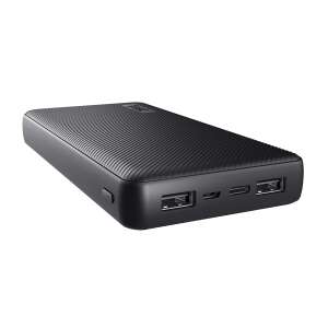 Trust Primo 20000mAh power bank, black, angled view - External Battery & Power Bank